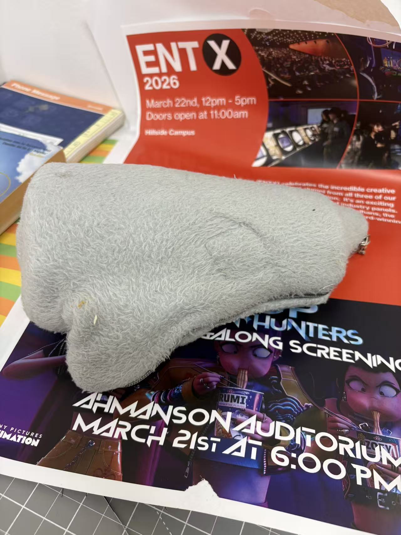 Thermos inside plush fabric bag