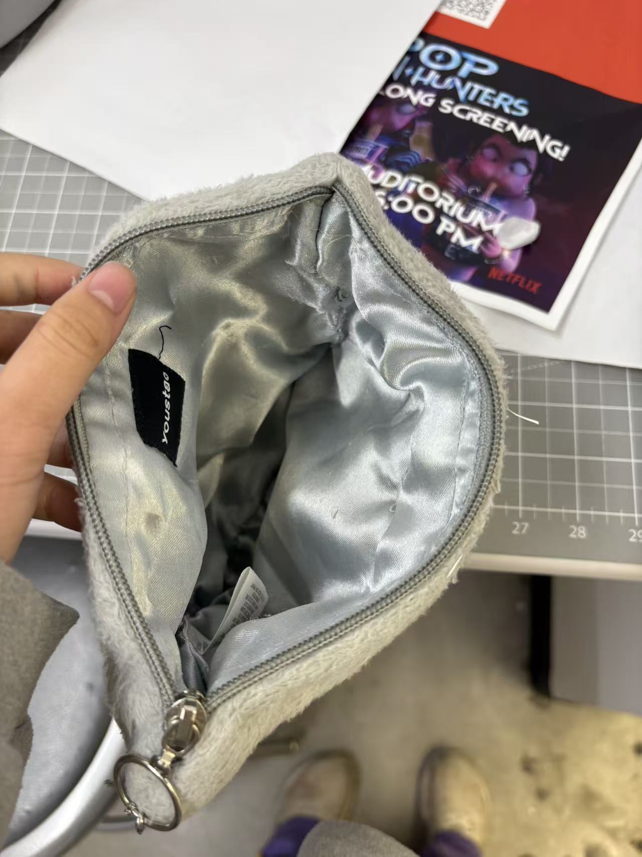 YETI thermos, detail view of branding