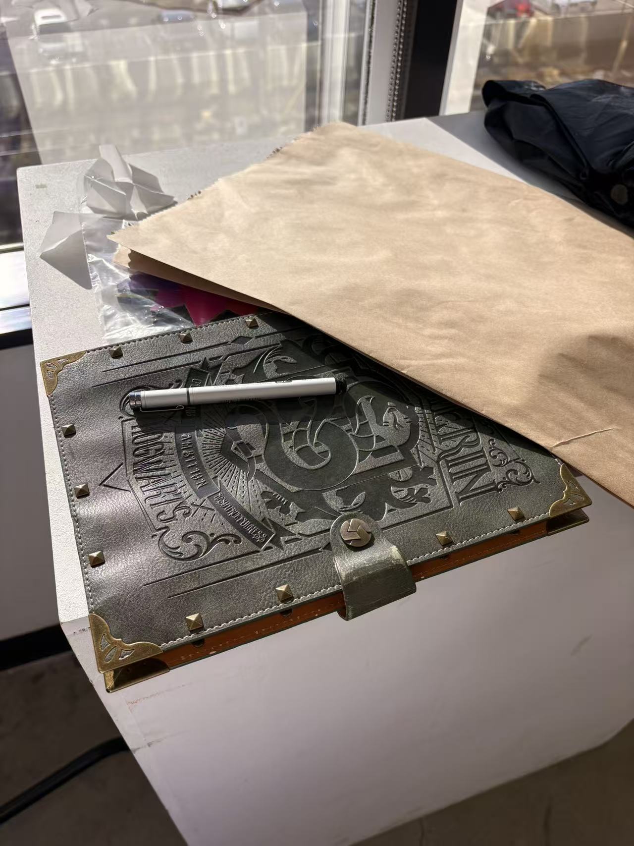 Hogwarts notebook, side view